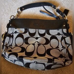 Black and gray Coach Purse